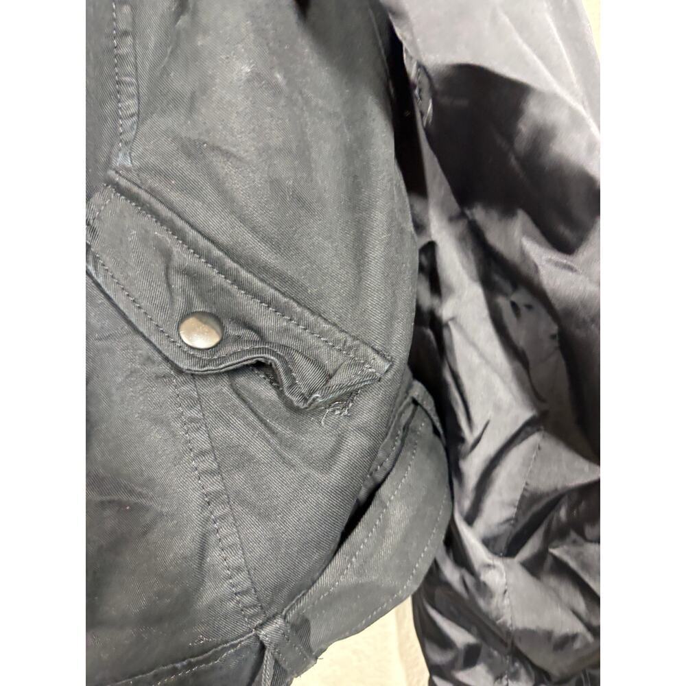 Paige Medium Sheryl Bomber Moto Jacket Black Full Zip Cotton Tencel Blend Pocket - Picture 6 of 11